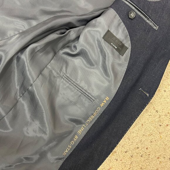 G-Star RAW Correctline Dark Indigo Denim Blazer Jacket Size 54 Men's - Picture 5 of 6
